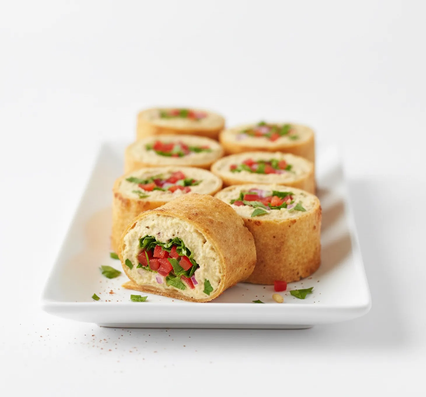 Crispy Hummus Wrap Bites