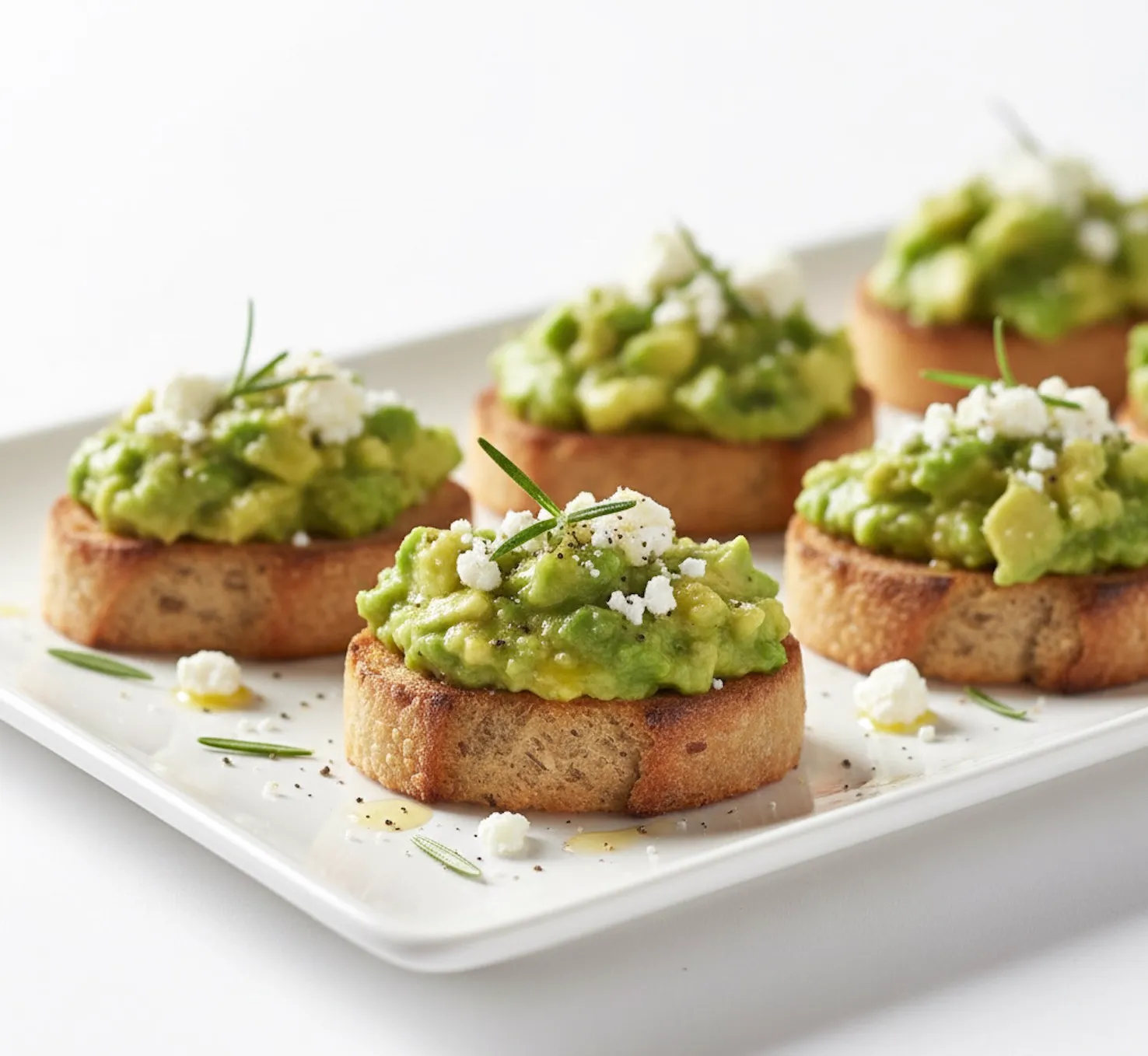 Mini Rosemary Avocado Mash with Feta Cheese
