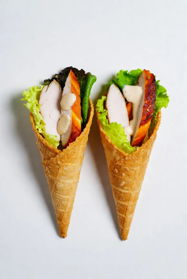 Chicken Cesar Cones