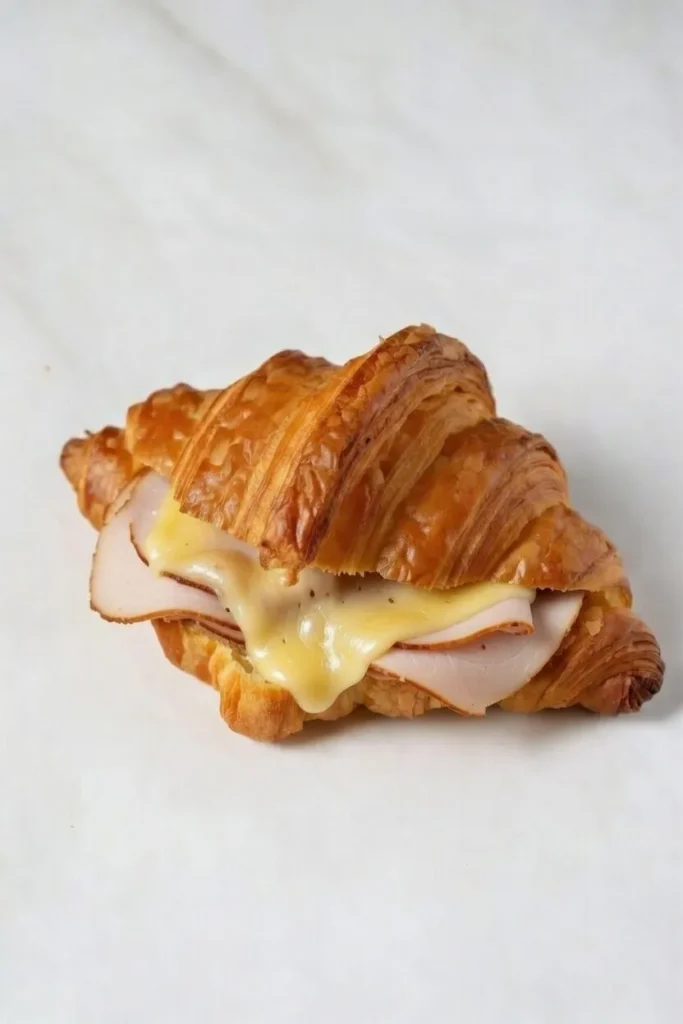 A hearty mini croissant filled with premium sliced turkey and melted cheese.