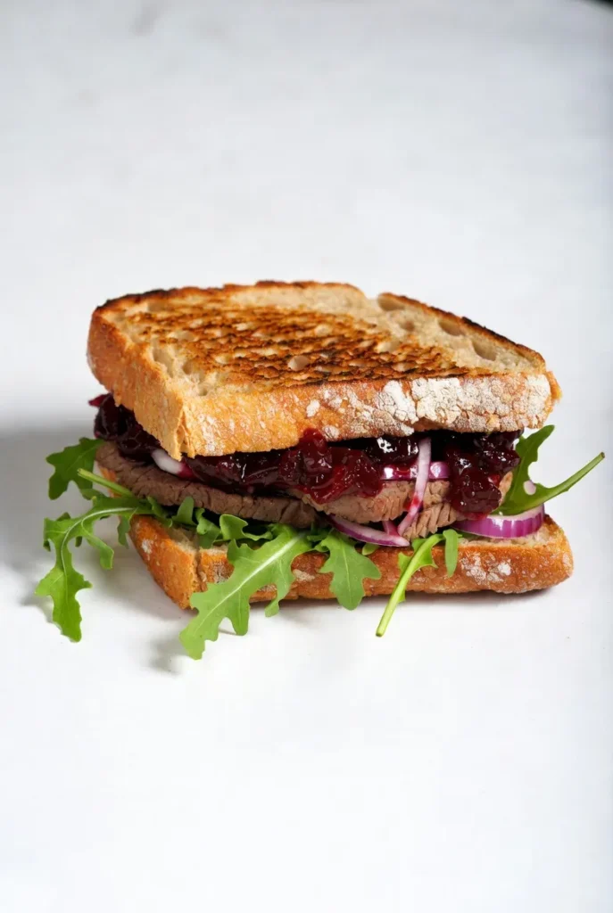 Cranberry Beef Sandwich in Wholegrain Panini