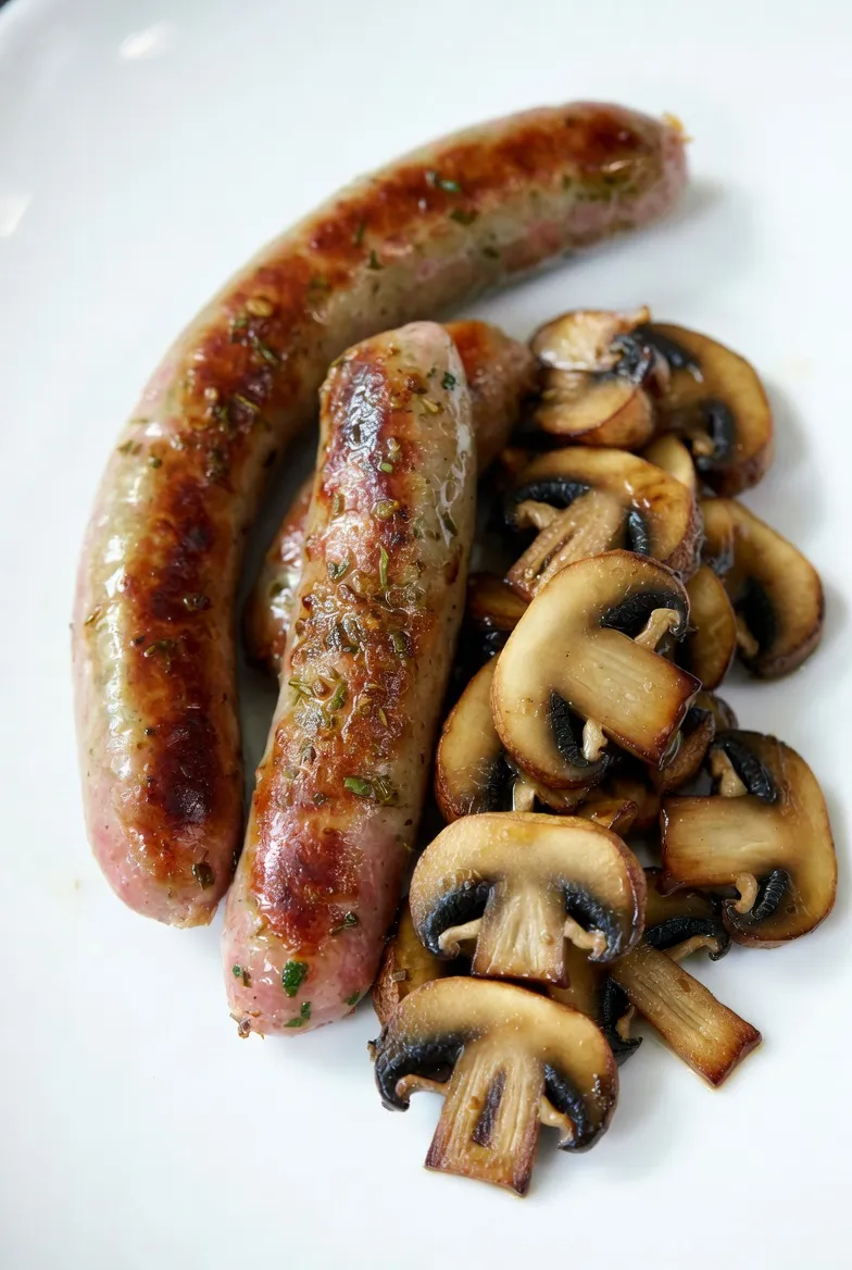 Halal Beef Sausage & Sauted Mushroom