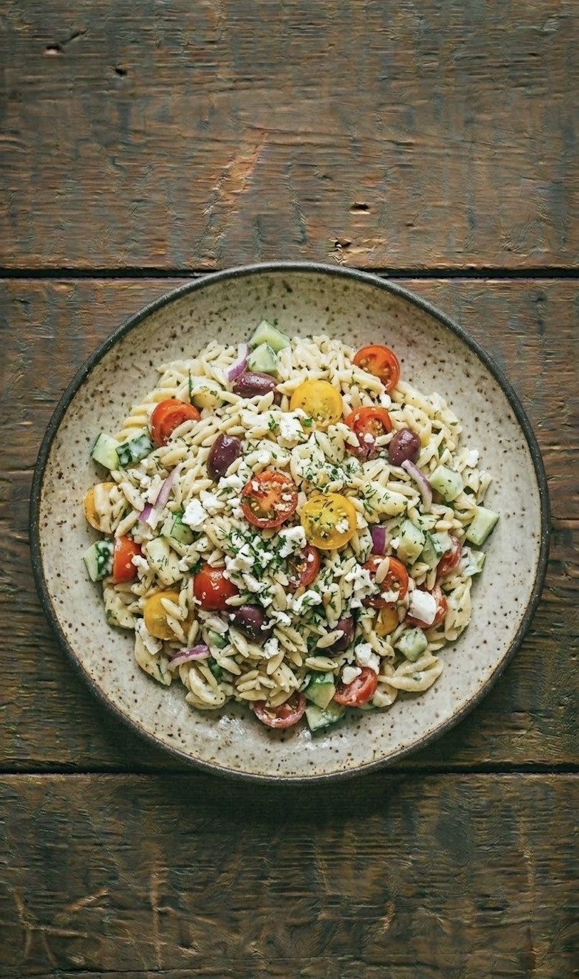 Greek Orzo Feta Salad